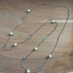 ❤️ Long silver necklace heart ❤️